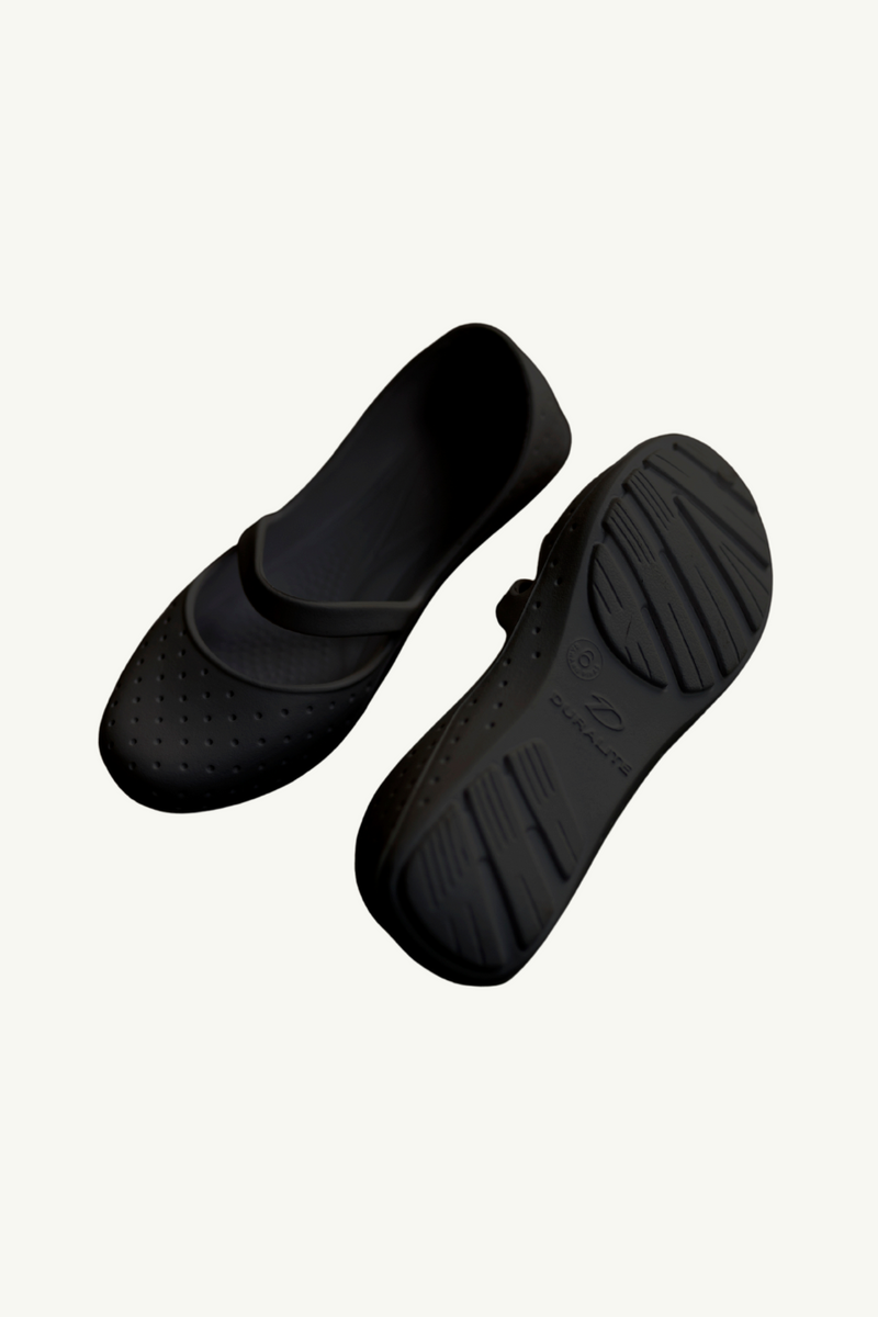 Our Slip on Rubber Shoes with Strap in Black