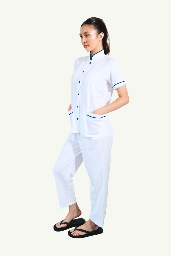 Our Soft Annie Suit in White/Navy