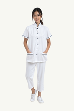 Our Soft Annie Suit in White/Navy