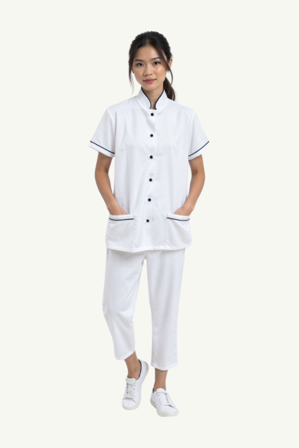 Our Soft Annie Suit in White/Navy