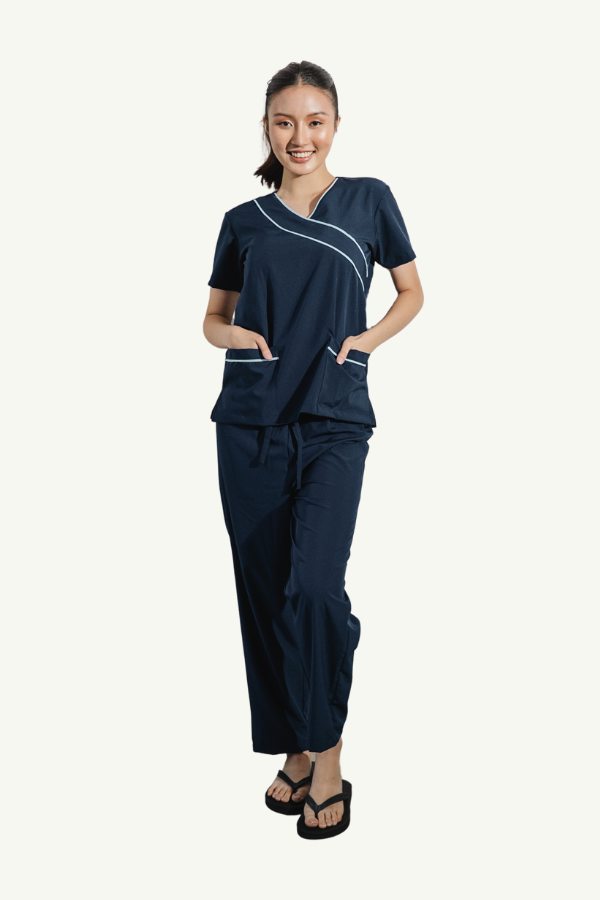 Our Soft Fran Suit in Navy/Light Blue