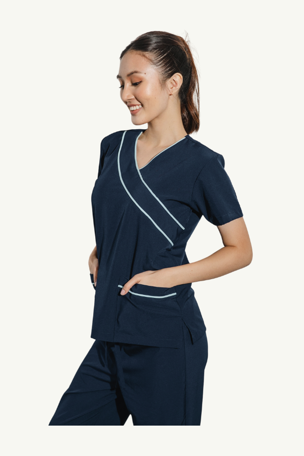 Our Soft Fran Suit in Navy/Light Blue