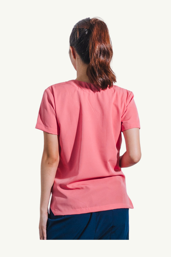 Our Soft Stretch Maria TOP in Coral Pink/Navy