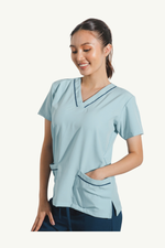 Our Soft Maria TOP in Light Blue/Navy