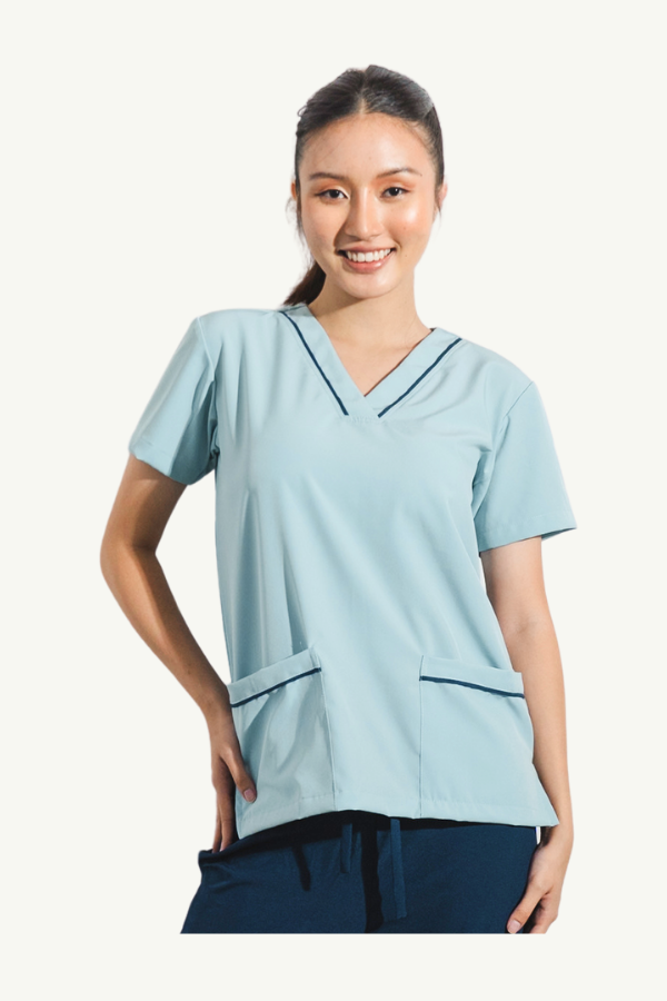 Our Soft Maria TOP in Light Blue/Navy