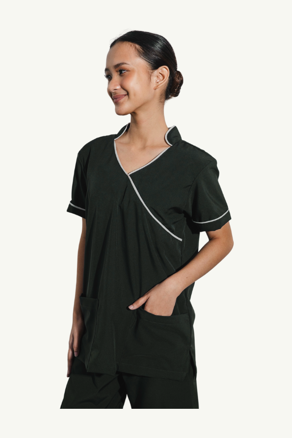 Our Soft Stretch McPhee TOP in Dark Grey/Light Grey