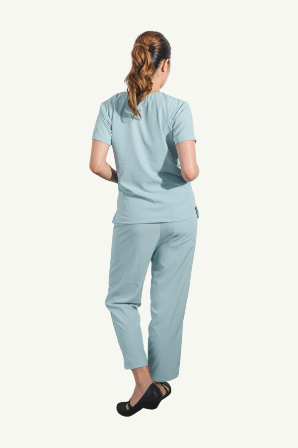 Our Soft Poppins Suit in Light Blue/Fuchsia