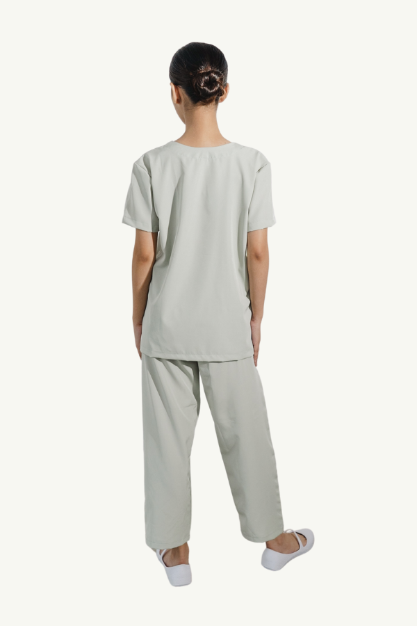 Our Soft Poppins Suit in Light Grey/Purple