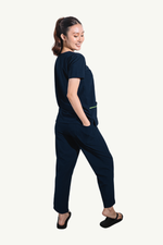 Our Soft Stretch Poppins Suit in Navy/Applegreen