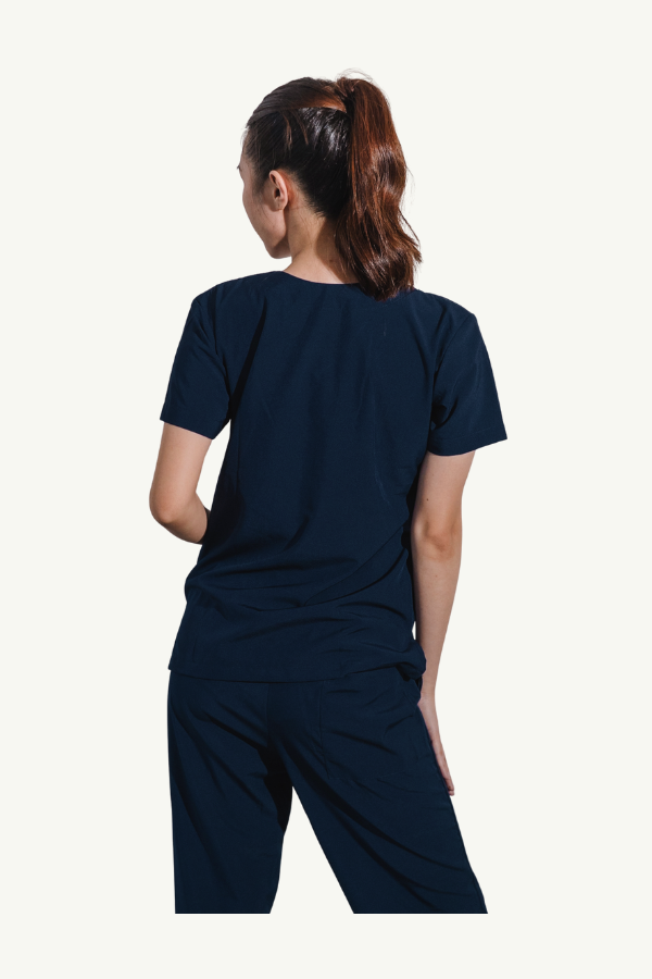 Our Soft Stretch Poppins Suit in Navy/Applegreen