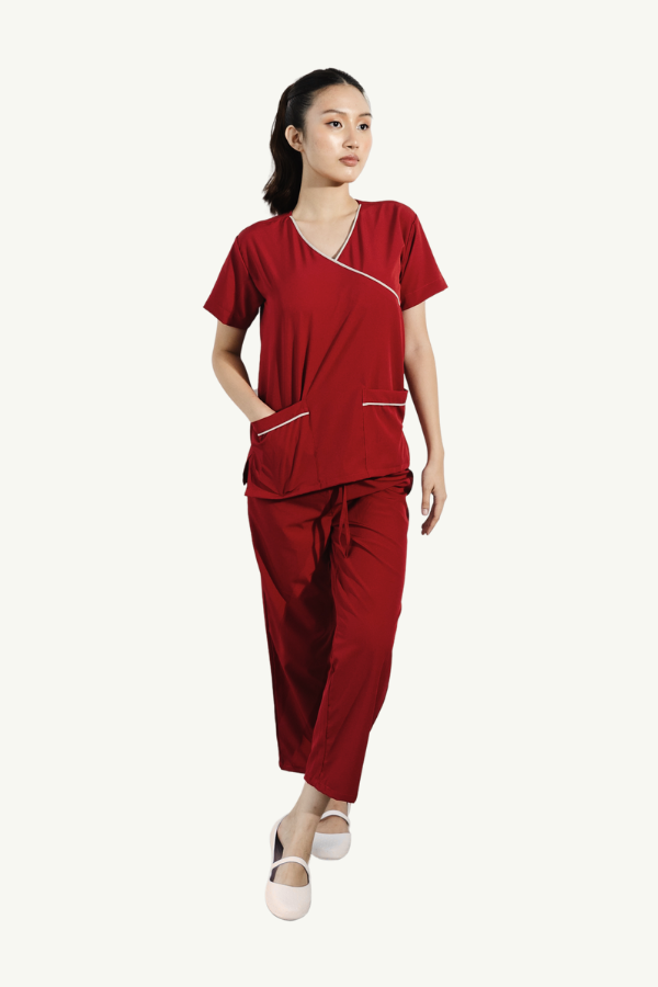 Our Soft Poppins Suit in Red/Light Grey