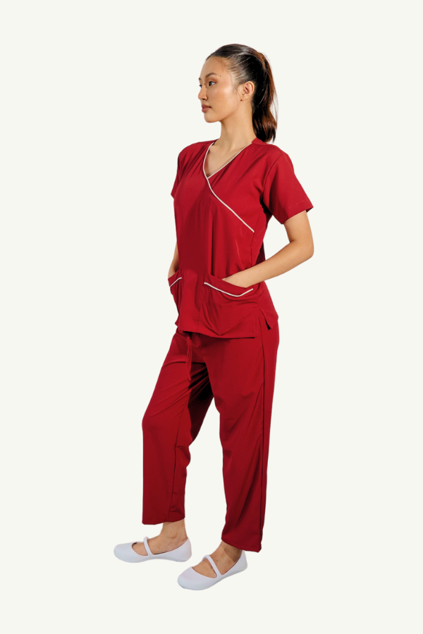 Our Soft Poppins Suit in Red/Light Grey