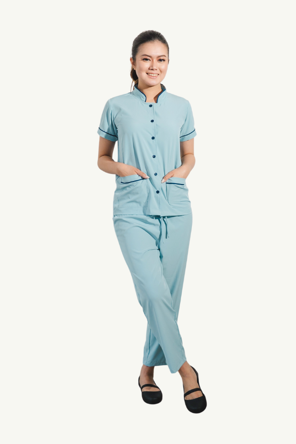 Our Soft Annie Suit in Light Blue/Navy