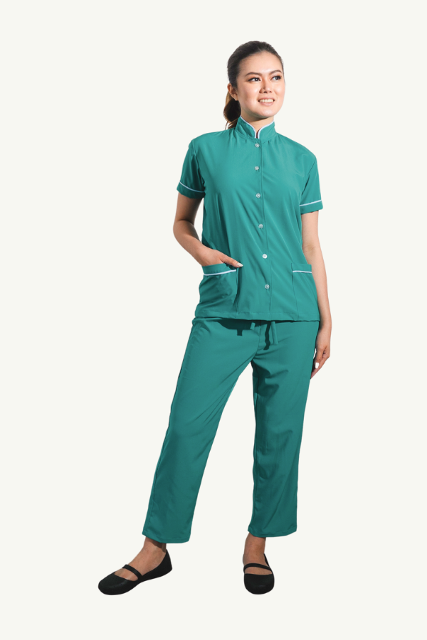 Our Soft Annie Suit in Turquoise Green/White