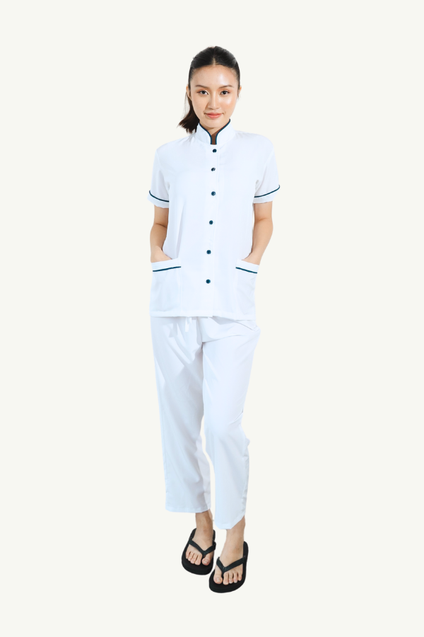 Our Soft Annie Suit in White/Navy
