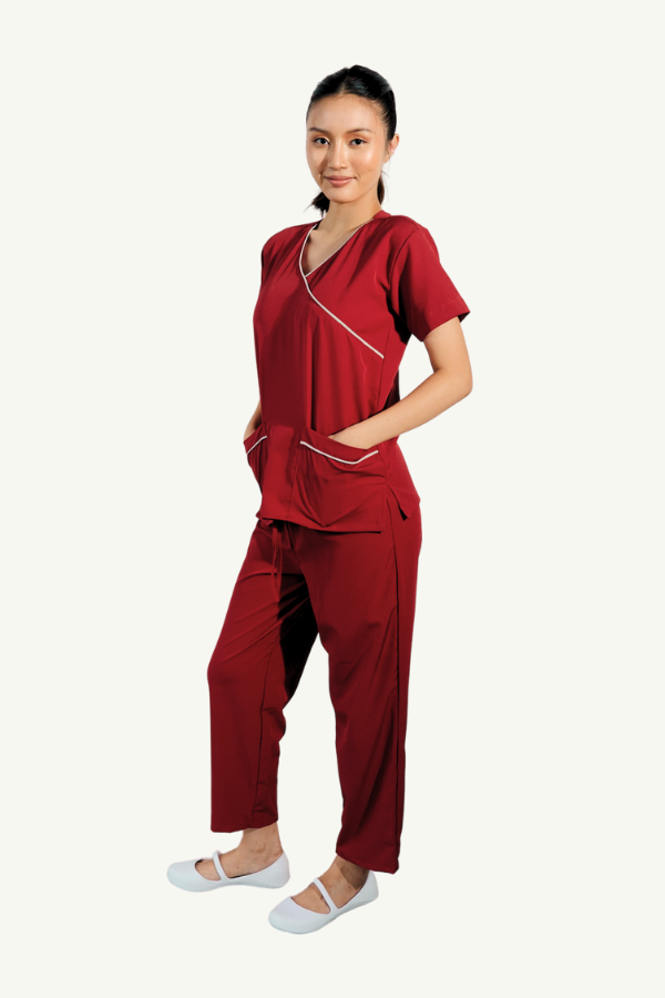 Our Soft Poppins Suit in Red/Light Grey