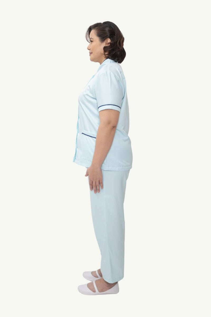 Our Soft Annie Suit in Light Blue/Navy