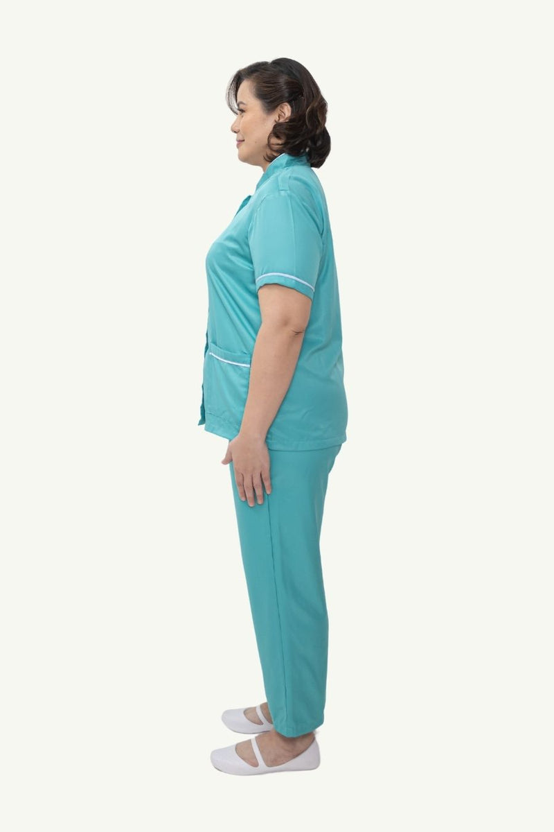 Our Soft Annie Suit in Turquoise Green/White