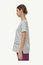 Our Soft Maria TOP in Light Grey/Dark Magenta