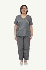 Our Soft Poppins Suit in Dark Grey/Yellow