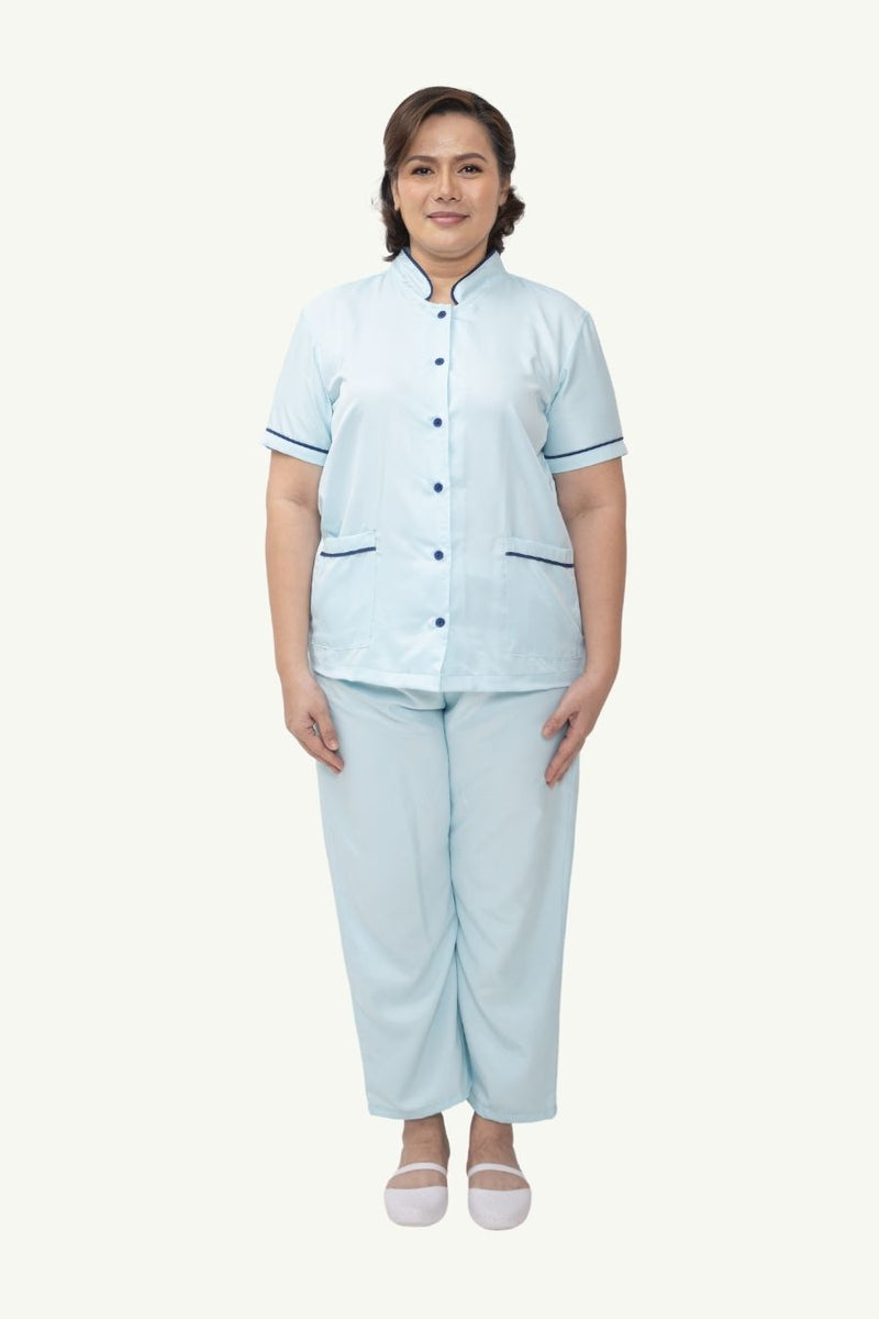 Our Soft Annie Suit in Light Blue/Navy