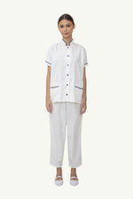 Our Soft Annie Suit in White/Navy