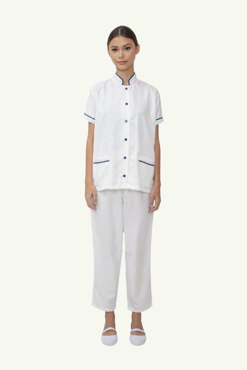 Our Soft Annie Suit in White/Navy
