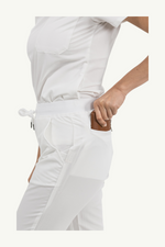 Caniboo: BOWIE 5-pocket jogger womens scrub pants in pearl white