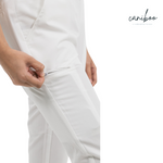 Caniboo: BOWIE 5-pocket jogger womens scrub pants in pearl white