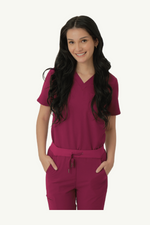 Caniboo: BAILEY 3-pocket womens scrub top in mulberry purple