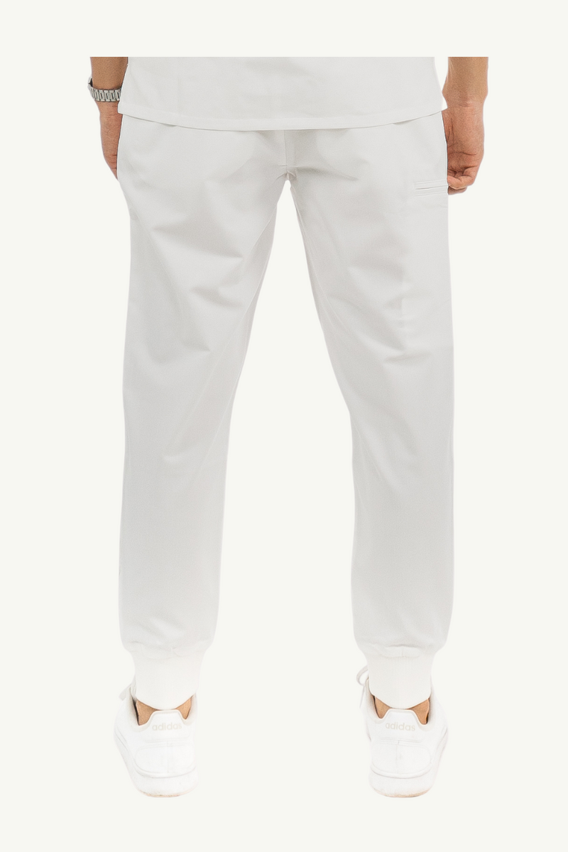 Caniboo: CODY 5-pocket mens scrub pants in pearl white