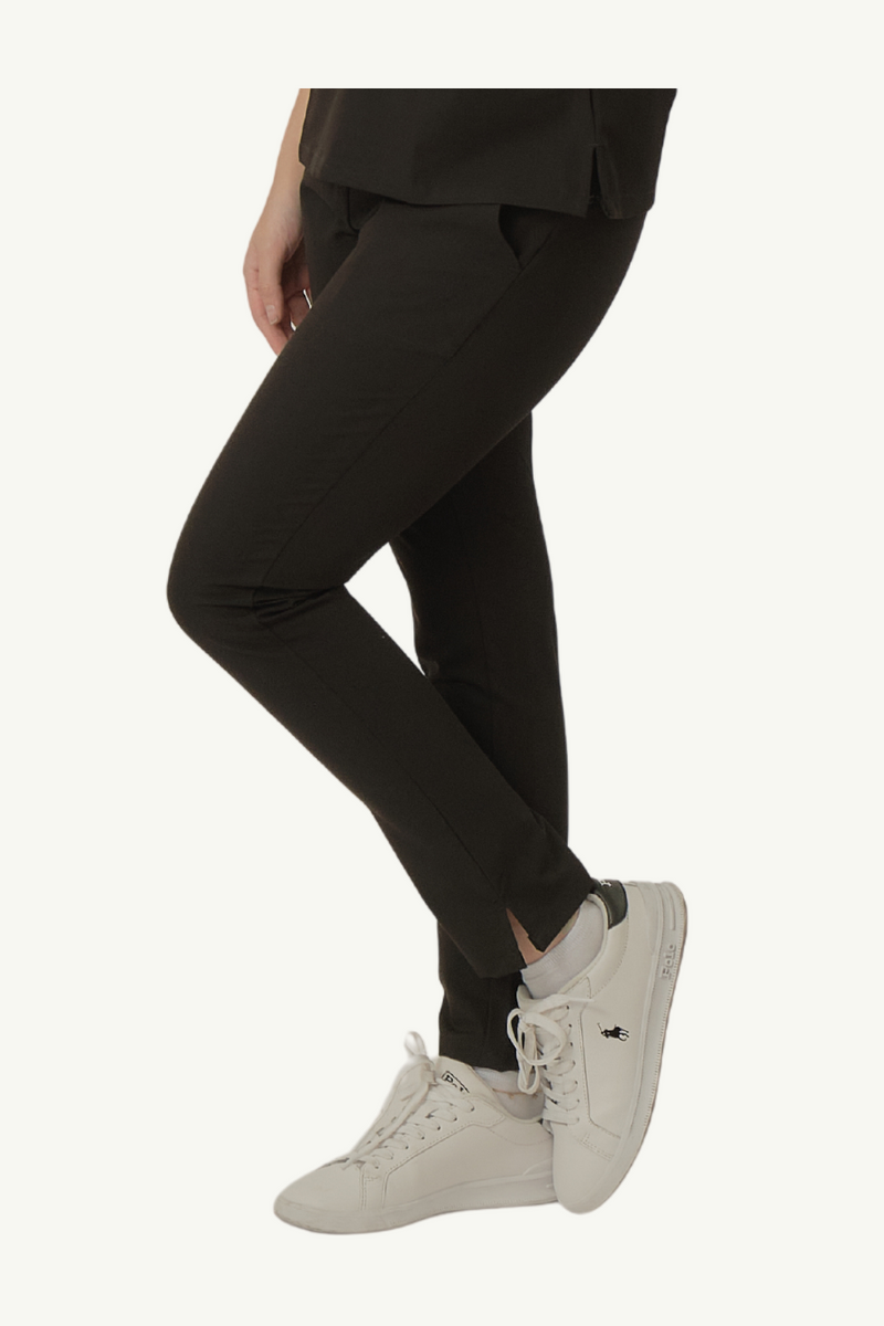 Caniboo: DAKOTA 2-pocket straight cut womens scrub pants in charcoal black