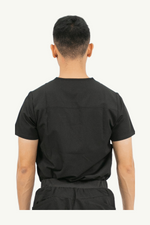 Caniboo: CARTER 4-pocket mens scrub top in charcoal black