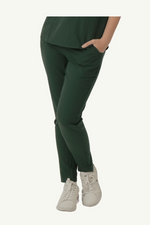 Caniboo: ADDIE 4-pocket slim womens scrub pants in dark green