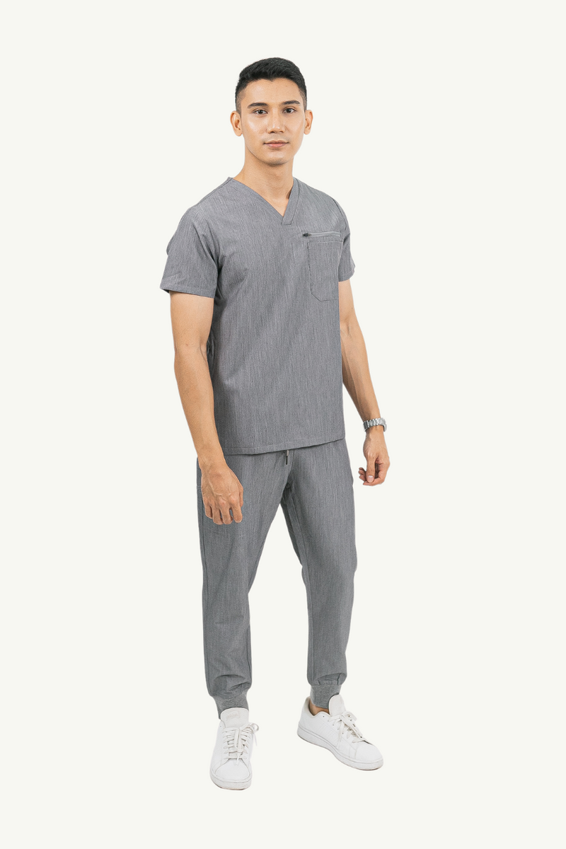 Caniboo: CODY 5-pocket mens scrub pants in ice grey