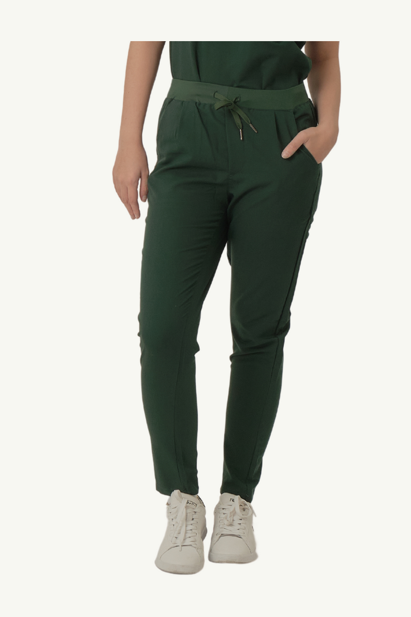 Caniboo: ADDIE 4-pocket slim womens scrub pants in dark green