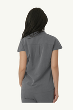 Caniboo: AVA 2-pocket womens scrub top in steel grey