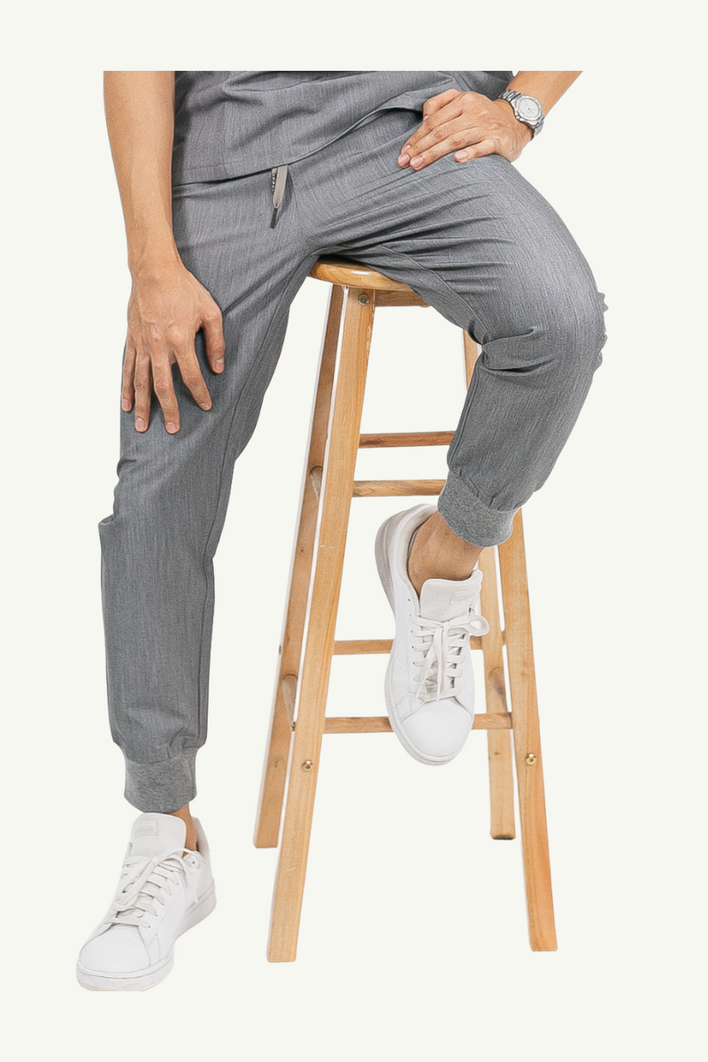 Caniboo: CODY 5-pocket mens scrub pants in ice grey