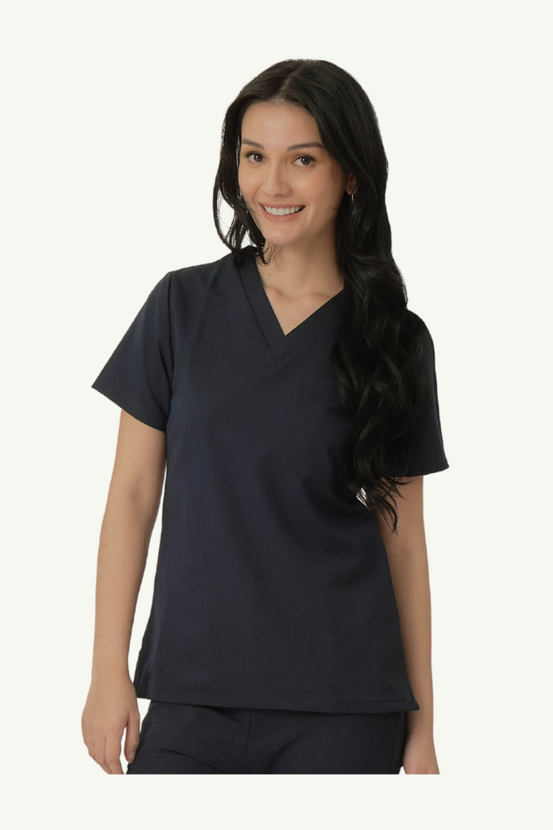 Caniboo: BAILEY 3-pocket womens scrub top in navy blue