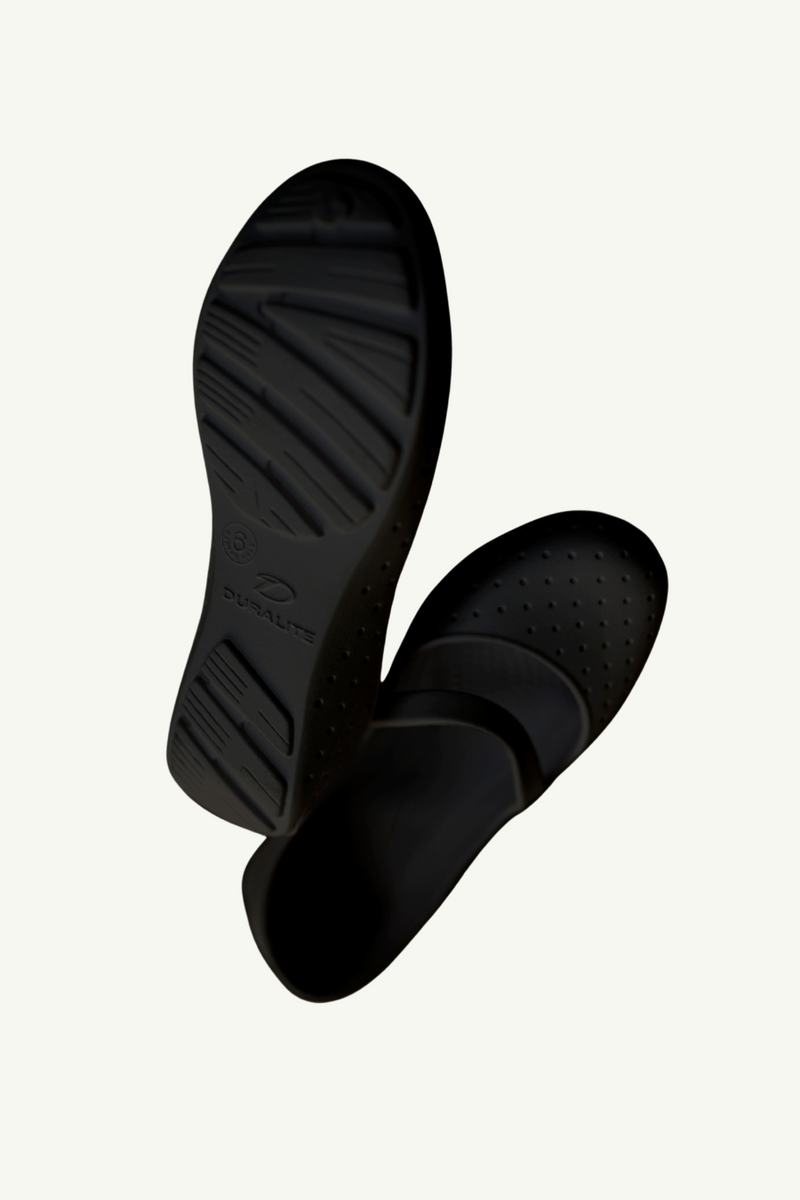 Our Slip on Rubber Shoes with Strap in Black