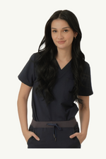 Caniboo: BAILEY 3-pocket womens scrub top in navy blue