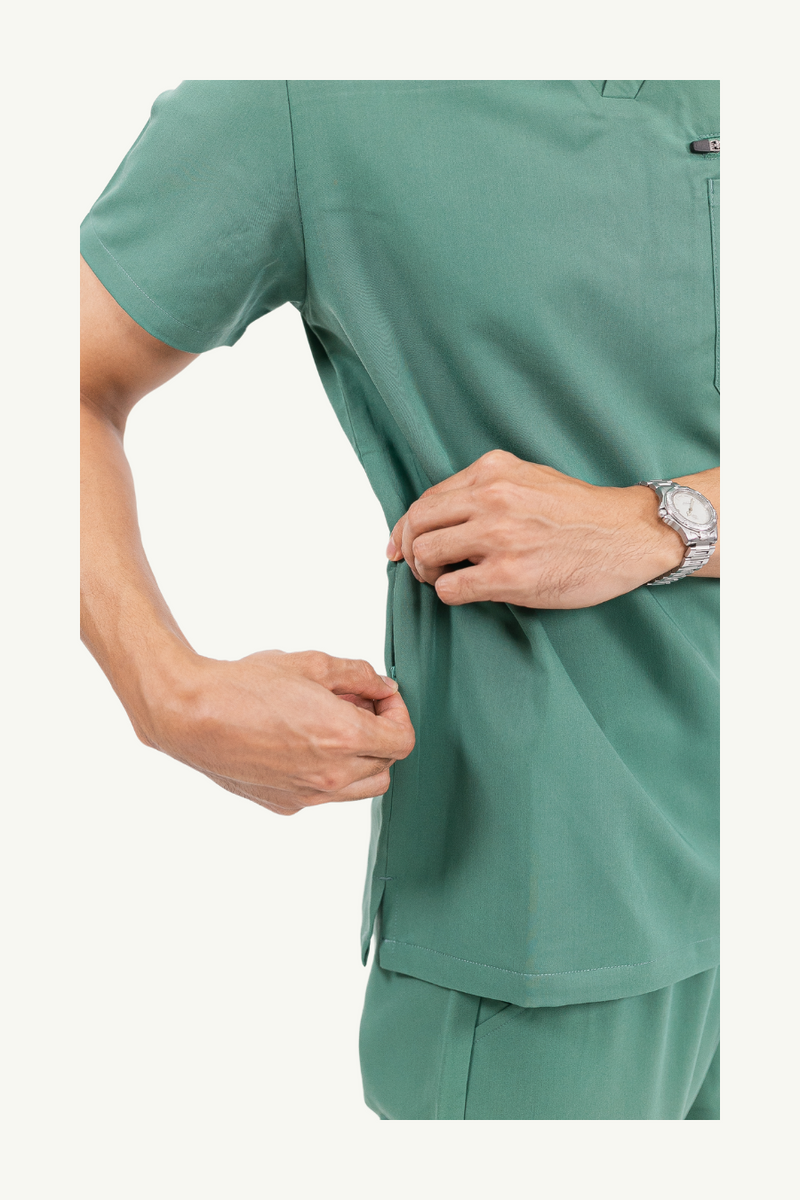 Caniboo: CARTER 4-pocket mens scrub top in pistachio green