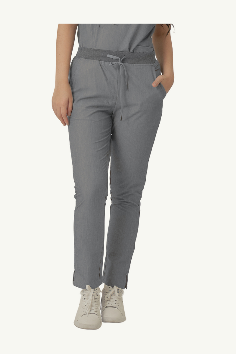 Caniboo: DAKOTA 2-pocket straight cut womens scrub pants in ice grey