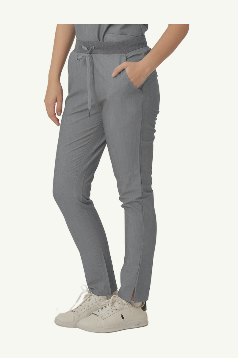 Caniboo: DAKOTA 2-pocket straight cut womens scrub pants in ice grey