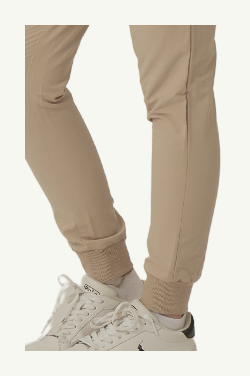 Caniboo: BOWIE 5-pocket jogger womens scrub pants in light khaki
