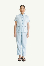 Our Soft Annie Suit in Light Blue/Navy