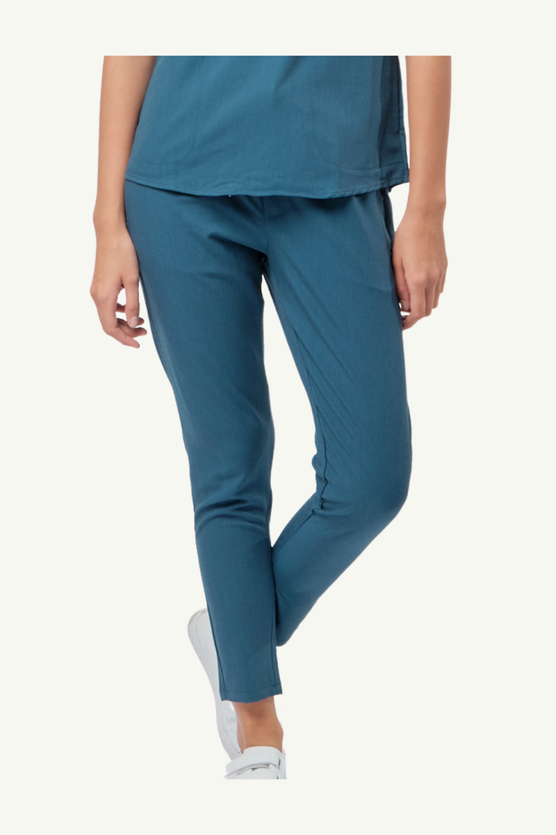 Caniboo: ADDIE 4-pocket slim womens scrub pants in aegean blue