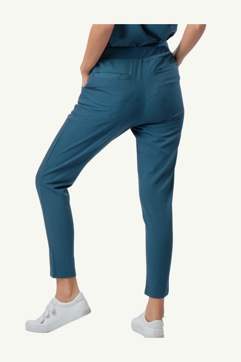 Caniboo: ADDIE 4-pocket slim womens scrub pants in aegean blue