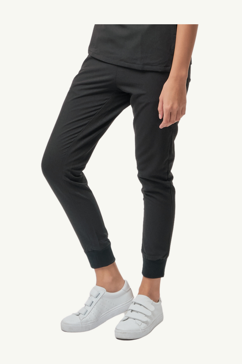 Caniboo: BOWIE 5-pocket jogger womens scrub pants in charcoal black