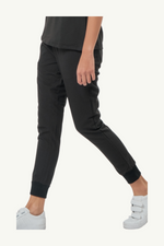 Caniboo: BOWIE 5-pocket jogger womens scrub pants in charcoal black